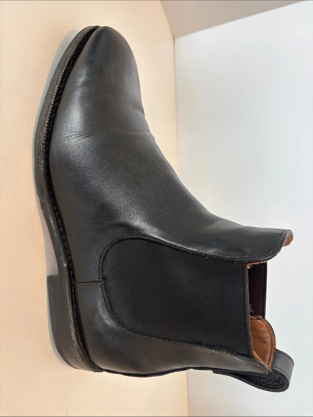 Men's Allen Edmonds Liverpool Black Leather Chelsea Slip-Boots - Size 8.5 E